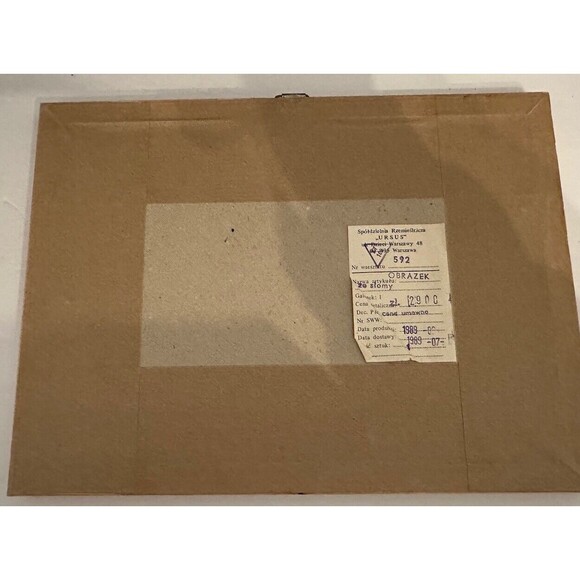 Vintage Polish Straw Art - Windmill & Oasis Silhouettes - 8 X 11 Framed - Picture 3 of 6